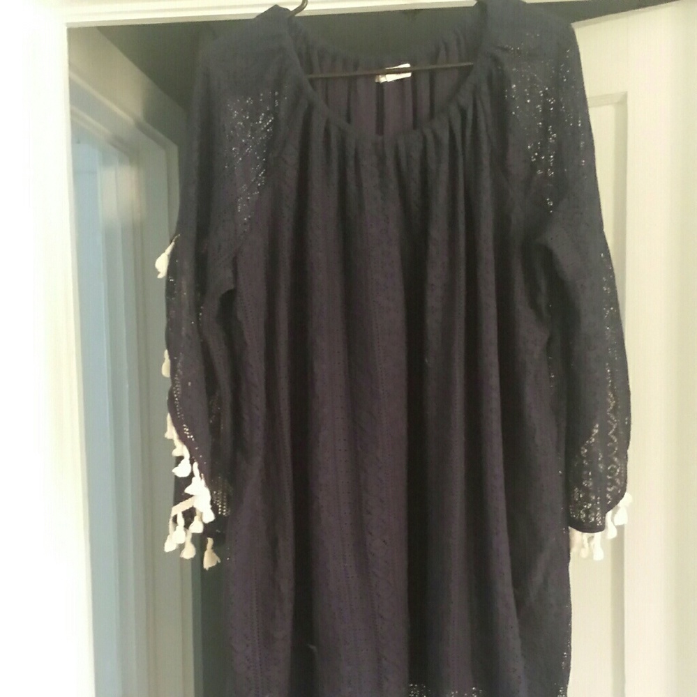 Bohemian style indigo soul shirt.